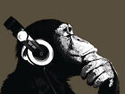 V1986 The Chimp Stereo Headphones Painting Music Art Decor WALL POSTER PRINT CA