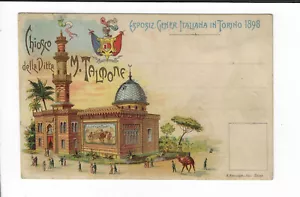 1898 Italiano M Talmone castillo árabe postal publicitaria chocolates Turín - Imagen 1 de 2