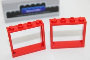 Lego (c) 2x Fenster 1x4x3 ohne Glas - rot / red - 60594   - window - Bild 1 von 1
