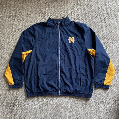Champion Jacket Navy Midshipman NCAA Mens 2XL Blue Full Zip Lined Cover