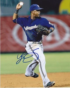 JEAN SEGURA MILWAUKEE BREWERS ACTION SIGNED 8x10 - Picture 1 of 1