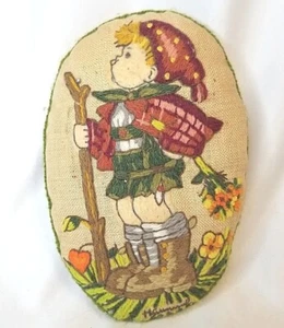 Vintage Hummel Dutch Boy Crewel Stickerei Nadelspitze fertig 3D gefüllt.  - Bild 1 von 8