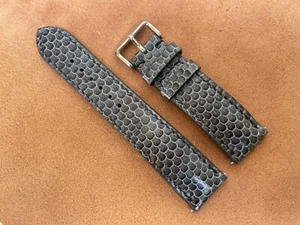 Gray Genuine Snake Leather Watch Strap Band, Size 18mm 19 20 21 22 23 24 26mm - Picture 1 of 8