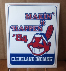 CLEVELAND INDIANS Chief Wahoo sticker Makin’ It Happen baseball 1984 Wheaties OG - Picture 1 of 2