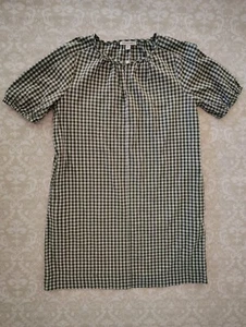 Free Assembly Green White Gingham Seersucker Peasant Dress Medium Cottagecore - Picture 1 of 4