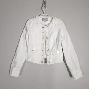 Max Mara Denim Jacket Open Decorated size US 4 F 36 - Picture 1 of 13