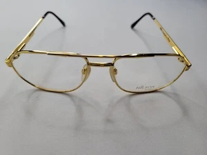 HILTON LONDON EYEWEAR MANHATTAN 206 01 22KGP GOLD OPTICAL FRAME 59-17-140 ITALY - Picture 1 of 9