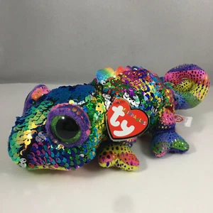 TY Flippables Sequin Plush KARMA Rainbow Chameleon (Regular Size 6 inch) MWMTS - Picture 1 of 6
