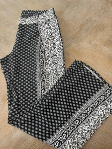 Bebop Black/White Floral casual/lounge pants Large Elastic Waist 32” Inseam 30” - Picture 1 of 6