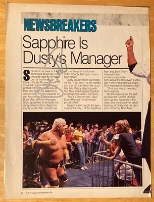 РЕДКАЯ вручную подписанный Dusty Rhodes 8 x 11 Mag страница - "Американская мечта" NWA WWF - Изображение 1 из 4