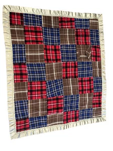 Baby Blanket 38x34 Plaid Shirt Pattern  - Picture 1 of 5