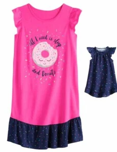 Girl 4-14 and Doll Matching Donut Nightgown Clothes fit American Girl Dollie Me - Picture 1 of 1