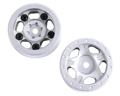 Billet Machined Alloy Wheels (2) for Axial 1/24 SCX24 Rock Crawler - Image 1 of 4