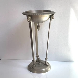 Candelabro de incienso antiguo renacimiento egipcio de 10" 3 leones con antorcha de cuenco - Imagen 1 de 9