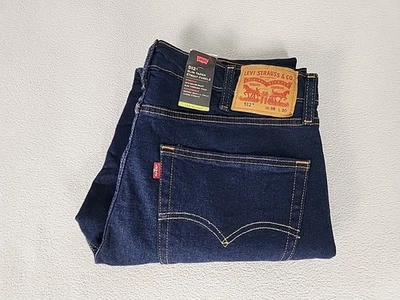 Levi's 512 Slim Fit Zip Fly Tapered Leg Denim Jeans 36X30 Men's Dark Blue - Image 1 of 4