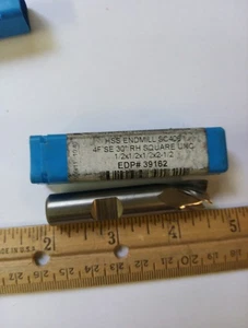 Niagara Cutter,HSS Endmill SC 406, 4F, 30 Deg, Square UNC, 1/2 X 1/2 X1/2,EDP391 - Picture 1 of 9