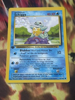 Pokemon Squirtle Schiggy 63/102 Base Set German 1st Edition LP - Image 1 of 2