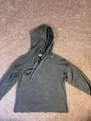 Женский свитер Michael Stars Los Angeles M зеленый вафельный вязаный толстовка с капюшоном кислотная стирка - Изображение 1 из 4