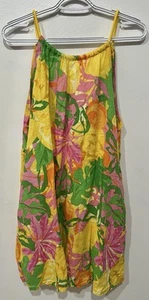 C&C California Cover Up Dress Women’s XL Linen Blend Vibrant Floral Beach - Picture 1 of 4