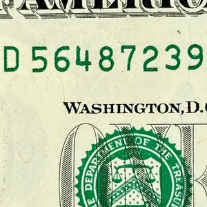 True Scattered Ladder 2-9 Full Complete Eight Digit Dollar Fancy Serial Number - Bild 1 von 6