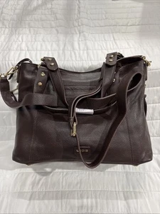 Bolso de hombro LODIS Dorus de cuero granulado + Bolso antipolvo Corteza / Marrón - Imagen 1 de 8