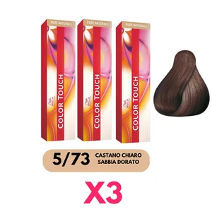X3 WELLA COLOR TOUCH 5/37 CASTANO CHIARO SABBIA DORATO TINTURA SEMI PERMANENTE - Foto 1 di 1