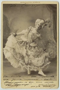 Cabinet Walery dédicacé de l'actrice Angèle Héraud dans ballet La Camargo. Danse - Picture 1 of 3