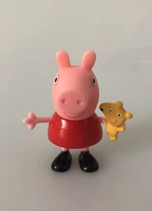 Peppa Pig Holding Mini Teddy Bear Figure 2.25" Tall Toy - Picture 1 of 9