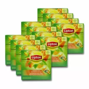 12 scatole da tè verde aromatizzato arancio mandarino LIPTON 240 sacchetti piramide seta totale - Foto 1 di 8