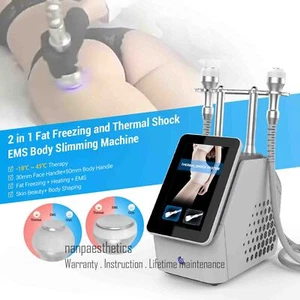 Nuovo Cryo Heating Skin Thermal EMS Raffreddamento Viso 2 Manici Macchina Scultura Corpo - Foto 1 di 23
