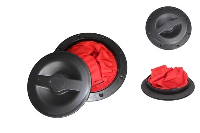 Pactrade Marine Boat Heavy Duty Black Plastic 6" Hatch Deck Plate w/ Storage Bag