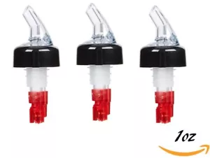 3x POUR SPOUTS 1oz SHOT 3-Ball MEASURED BAR RESTAURANT LIQUOR WINE BOTTLE POURER - Picture 1 of 3