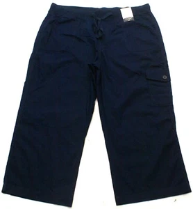 St. John's Bay Pull On Capri Cargo Pants Womens XL Tall, Navy Blue (38X23) - Picture 1 of 3