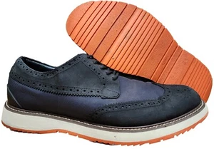 Swims Wingtip Oxford Shoes Sneakers Mens Sz 12 Black Blue Suede Boat Comfort - Picture 1 of 10