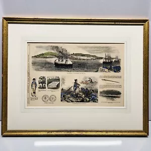 Frank Leslie's Illustrated Newspaper Supplement June 26, 1875 Bunker Hill Framed - Picture 1 of 12