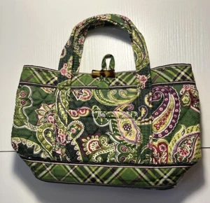 Vera Bradley Chelsea Little Toggle Small Tote Bag grün kariert Paisley Handtasche - Bild 1 von 6