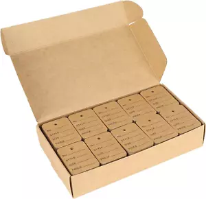 1000Pcs Price Tags, Brown Clothing Tags for Retail, Small Kraft Paper Tags for L - Picture 1 of 8