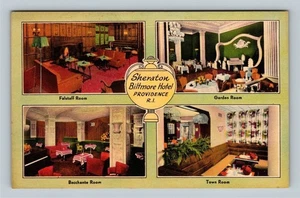 Providence RI Sheraton Biltmore Hotel Dining Views Linen Rhode Island Postcard   - Picture 1 of 2