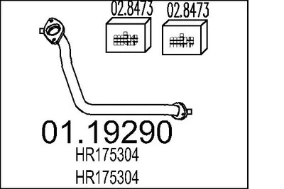MTS 01.19290 Exhaust Pipe for HYUNDAI,MITSUBISHI - Bild 1 von 3