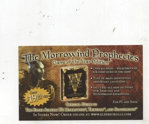 Morrowind Prophecies Original Offer Xbox Insert Only Authentic - Picture 1 of 1