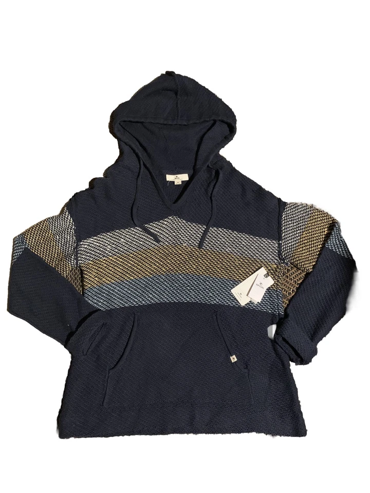 Ripcurl Pullover Poncho Suéter Para Mujer Con Capucha Nuevo S Rayas Azul Marino Foto 1 de 4