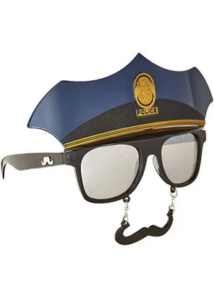 Gafas de sol Sun Staches oficial de policía disfraz gafas de Halloween policía bigote Foto 1 de 4