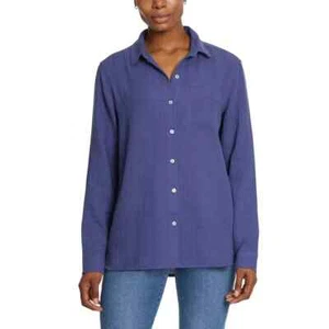 Jessica Simpson Damen Gaze Button Front Shirt Blau M - Bild 1 von 3