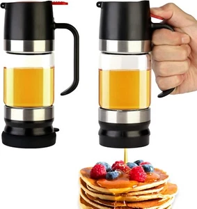 HOMKULA Glass Honey Dispenser No Drip, Maple Syrup Dispenser for Coffee, Tea, - Picture 1 of 6