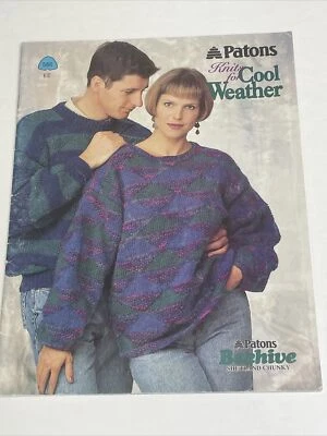 Patons Cool Weather Sweaters Adult Sizes Knitting Pattern 566 - Image 1 of 4