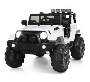 12V Kids Ride Truck in White - Remote Control, MP3 Music, LED Lights - Picture 1 of 5