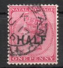 South Africa / Natal 1895 QV,  HALF on 1d, SG 125,Mi 57,  Rose, Fine Used