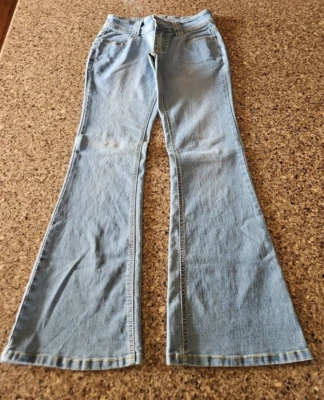 Pantalones de mezclilla acampanados Jou Jou parte inferior campana para mujer 7/8 algodón retro de colección años 90 Y2K leer Foto 1 de 4