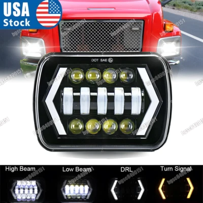 Conjunto de faros LED DRL 5X7" 7x6 para camioneta Chevy C6500 C7500 Kodiak 1997-2009 Foto 1 de 4