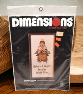 De colección 1983 Dimensiones Contado Punto de Cruz Kit3560 "Oración de Dieter" 6" X 12" - Imagen 1 de 11